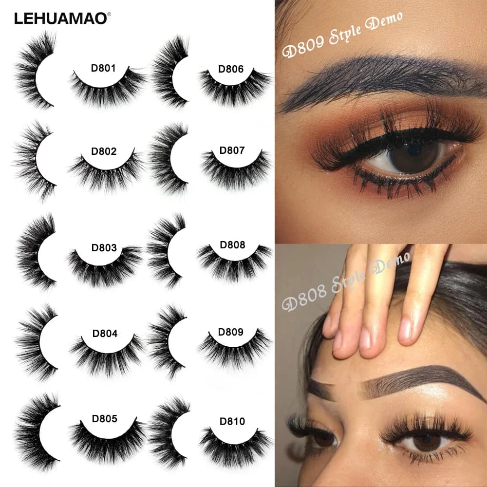 LEHUAMAO 3D Eyelashes Eyelashes Thick Eyelashes Handmade Blowjob Volume Cruelty Free Eyelashes Soft Reusable Faux Eyelashes
