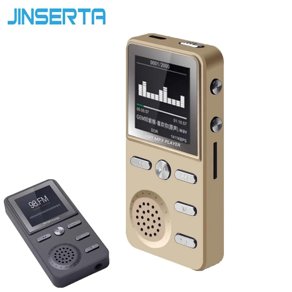 JINSERTA In Metallo 8GB MP3 Lettore Lossless HIFI MP3 di Musica di Sport Multifunzione FM Clock Recorder Ad Alta Voce I Giocatori Stereo con USB cavo