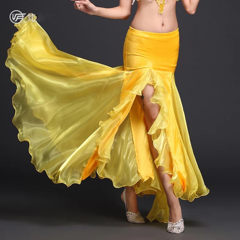 New Belly Dancing Performance Clothes Professional Long Fish Tail Skirts Side Split Women Wrapped Black Belly Dance Skirt