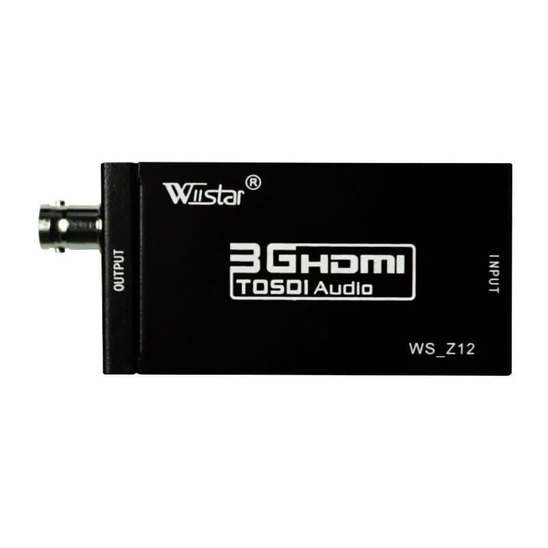 Converter Adapter from Mini 3G HDMI to SDI supports HD-SDI/3G-SDI signals showing on HDMI display with EU/US power adapter