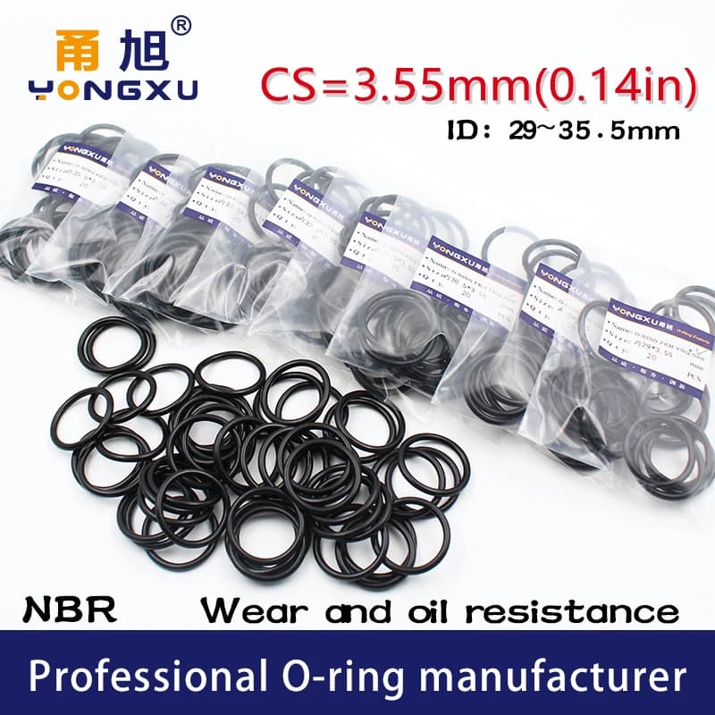 15 Pz/Lot Rubber Ring NBR O-Ring CS3.55mm ID29/30/30.5/31.5/32.5/33.5/34.5/35.5*3.55mm Gasket Ring Oil Rings