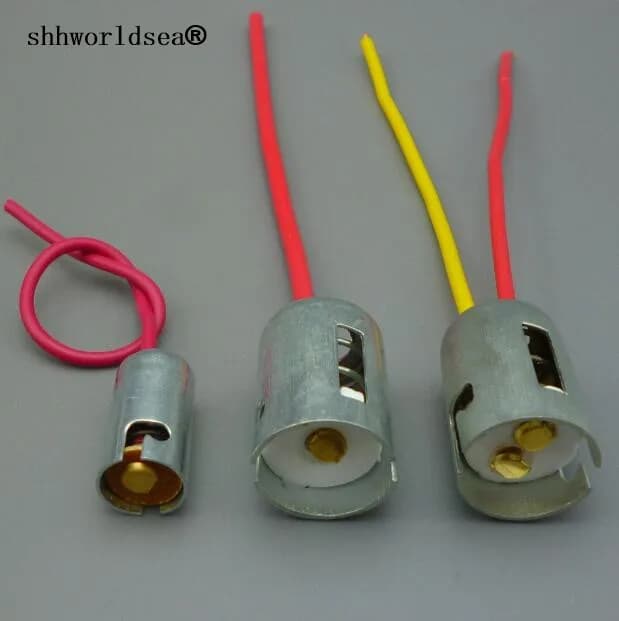 2/100 pz. Portalampada singolo BA15S BA15D S25 BA9S T9 con connettore a pigtail per faro alogeno, cavo da 10 cm, spina 1156 1157