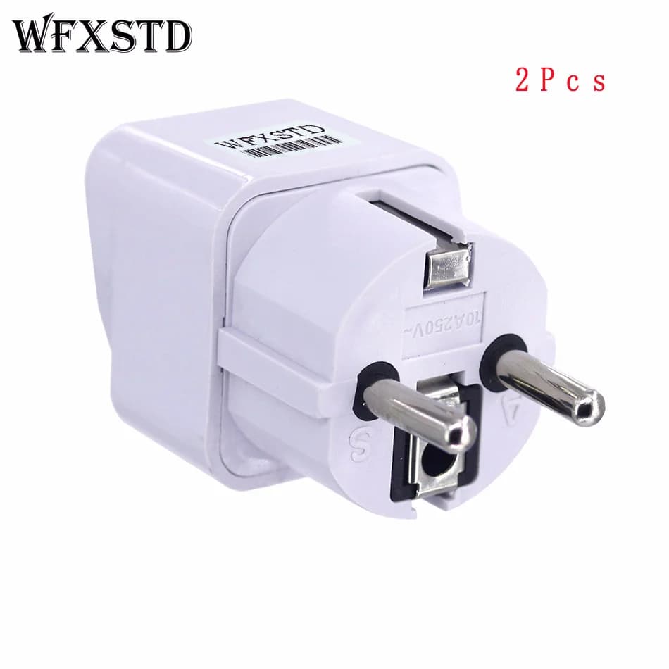 WFXSTD 2 pezzi nuovo CN US To DE Plug Adapter presa convertitore convertitore da viaggio presa per adattatore di alimentazione elettrica da cina a spina europea