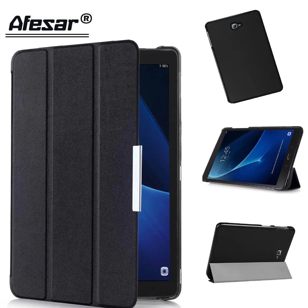 Tab A6 10.1 "SM T585 T585 Tablet Smart Cover per Samsung Galaxy SM-P580 P585 Auto Sleep Protector Stand Case + Pellicola protettiva + Penna