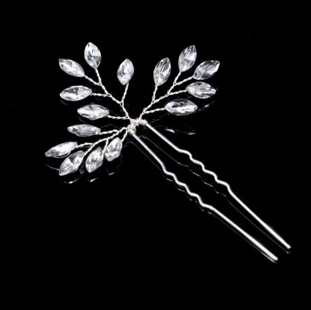 Fermaglio per capelli da sposa in metallo trasparente cristallo con strass, forcina da sposa, fermaglio per capelli da damigella d'onore per accessori da donna