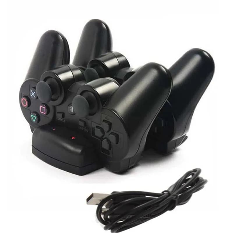 Supporto di ricarica doppio supporto per caricabatterie Dock + cavo di alimentazione USB per Playstation Dualshock 3 Controller di Gamepad PS3 sposta la navigazione