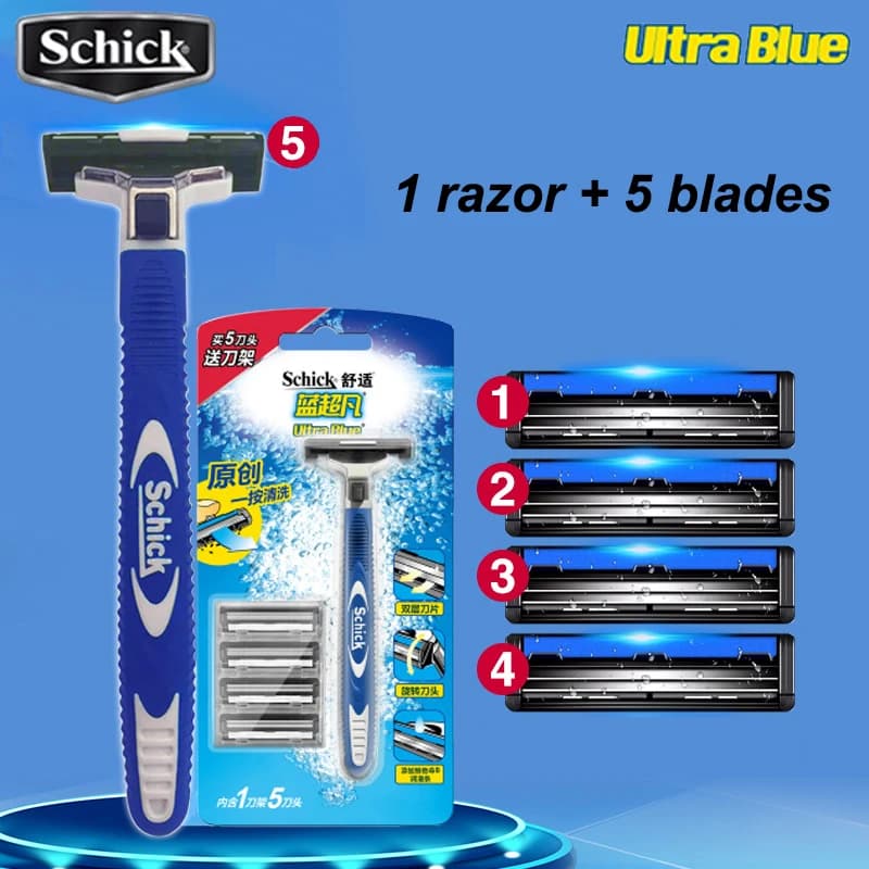 1 razor 5 blades/Set razor original Schick Ultra blue razor for men shaving tools free shipping