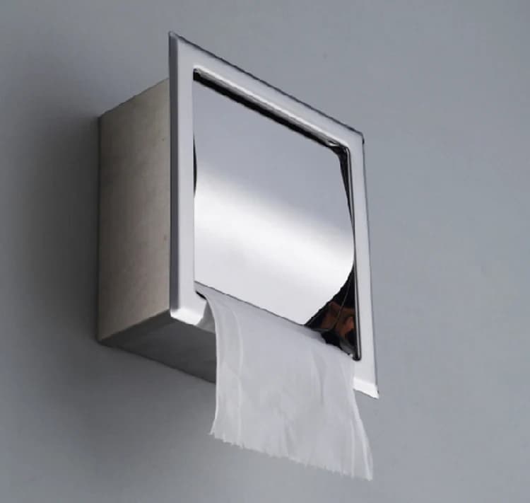 Portarotolo da Bagno a Muro in Acciaio Inox SUS304, Impermeabile, Nascosto, Scatola per Carta Igienica Incorporata