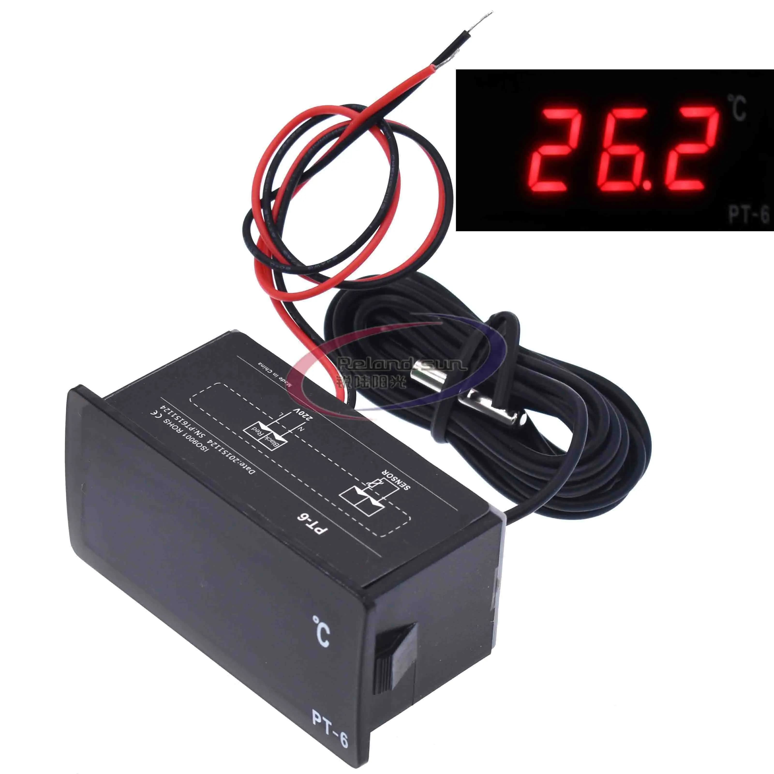 Veicolo termometro digitale auto LED misuratore di temperatura sonda-40 ~ 110 centigradi AC 220V + sensore NTC