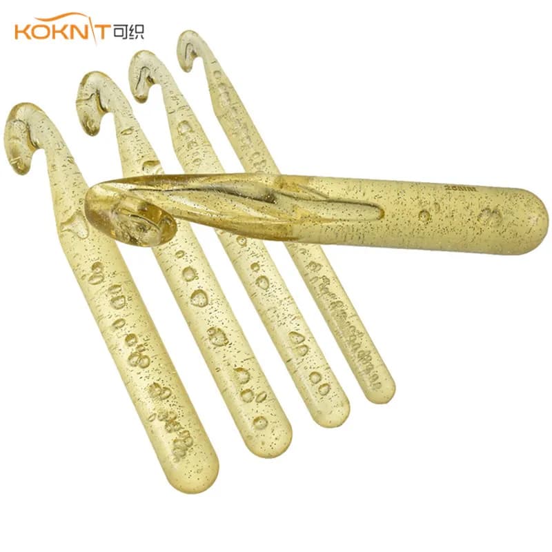 Koknit di Grandi Dimensioni Manico in Plastica Abs Trasparente Mestiere Ganci di Crochet Aghi di Lavoro a Maglia di Tessitura Fai da Te Craft Loom Strumenti di 12 Millimetri- 25 Millimetri