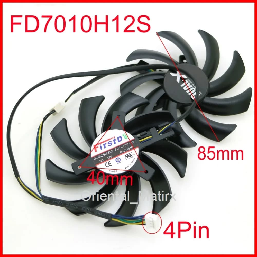 2 pz/lotto 85 millimetri FD7010H12S 12V 40 millimetri Foro Grafica della Scheda Video di Ricambio Per Sapphire HD 7790 7850 7870 7950 Dispositivo di Raffreddamento Ventola Di Raffreddamento