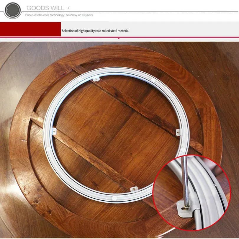 HQ WW01 NUOVO HEAVY DUTY Acciaio laminato a freddo Lazy Susan Giradischi Tavolo da pranzo Piatto girevole per TAVOLO IN LEGNO con accesso in ferro per cavalli