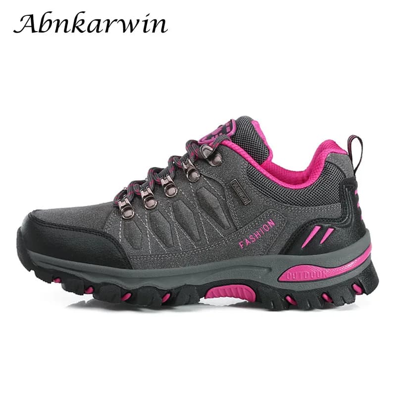 Autumn Spring Woman Outdoor Leather Trekking Shoes Trekking Woman Mountain Sneakers Trekking Walking Camping Trail Climbing