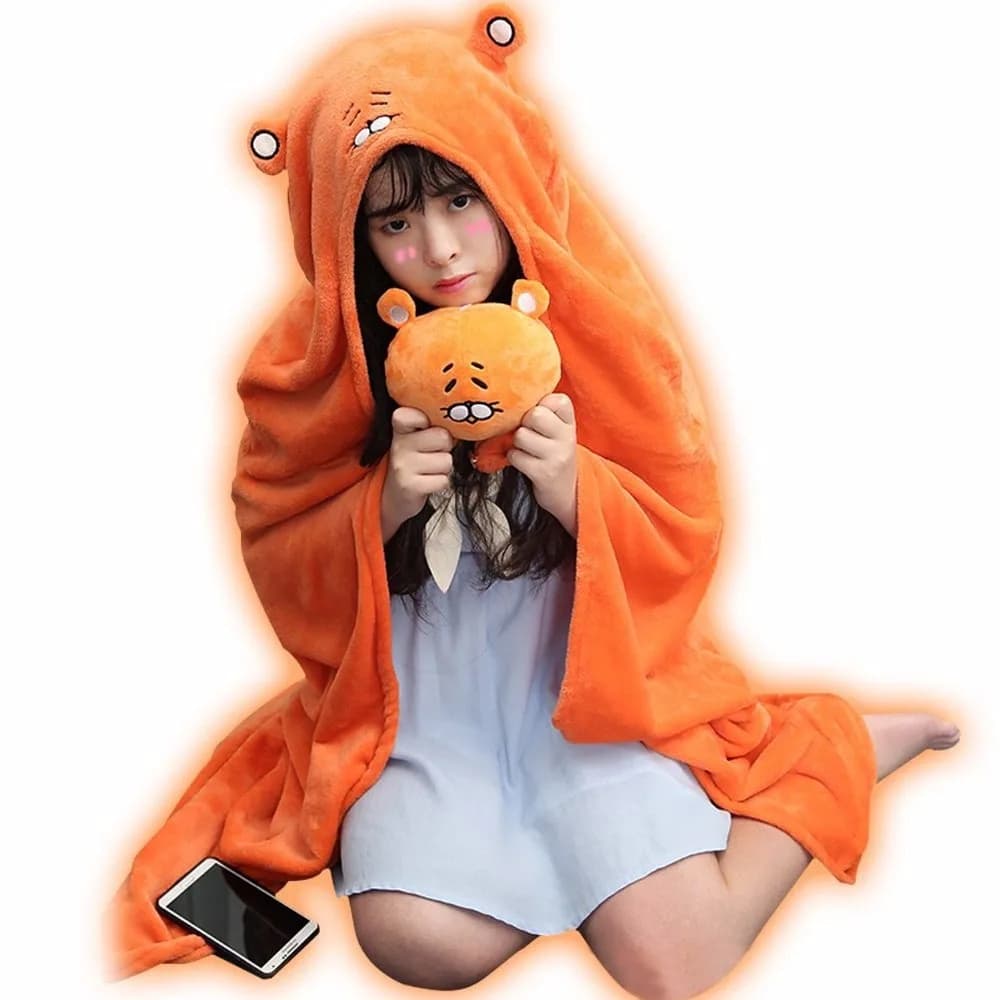 Hot Sale Sankaku Head Himouto! Umaru-chan Cloak Hoodies Flannel Doma Cape Cosplay Costume bathrobe Coat