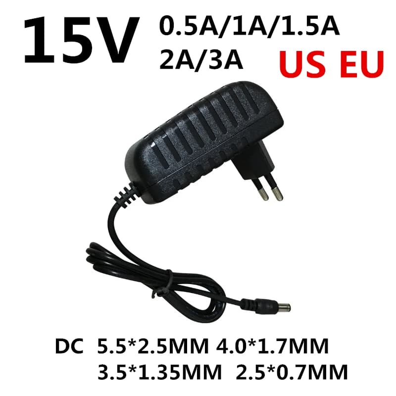 1PCS Adattatore AC/DC DC 15V 0.5A 1A 1.5A 2A 3A AC 100-240V Convertitore Adattatore di Alimentazione 15 V Volt Caricatore di Alimentazione Spina UE USA
