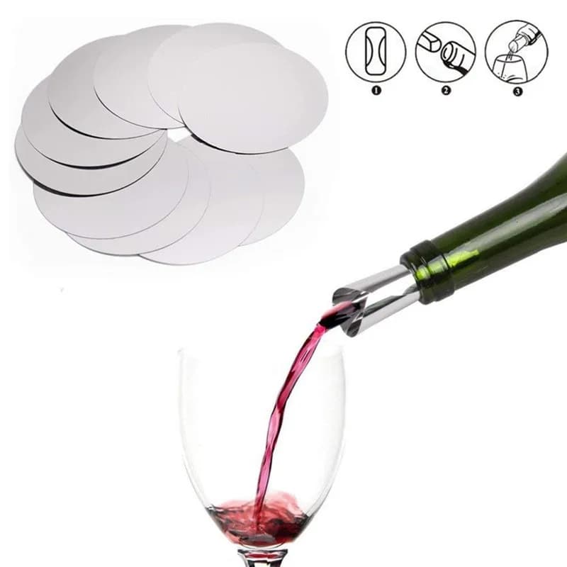 10/20 pz/set Argento Foglio di Alluminio Vino Versatore Disco Pieghevole Flessibile Riutilizzabile Mini Gocciolamento Arresto Versare Beccucci Disco