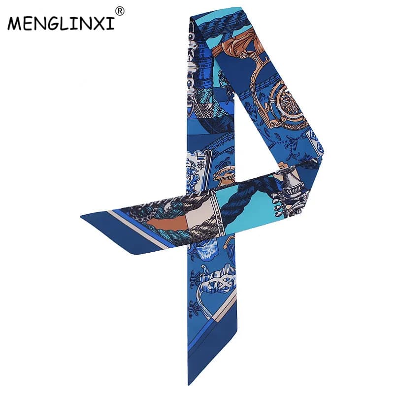 New brand fashion string print silk small silk ribbon silk scarf for women handbag scarf for women's head long scarves C51