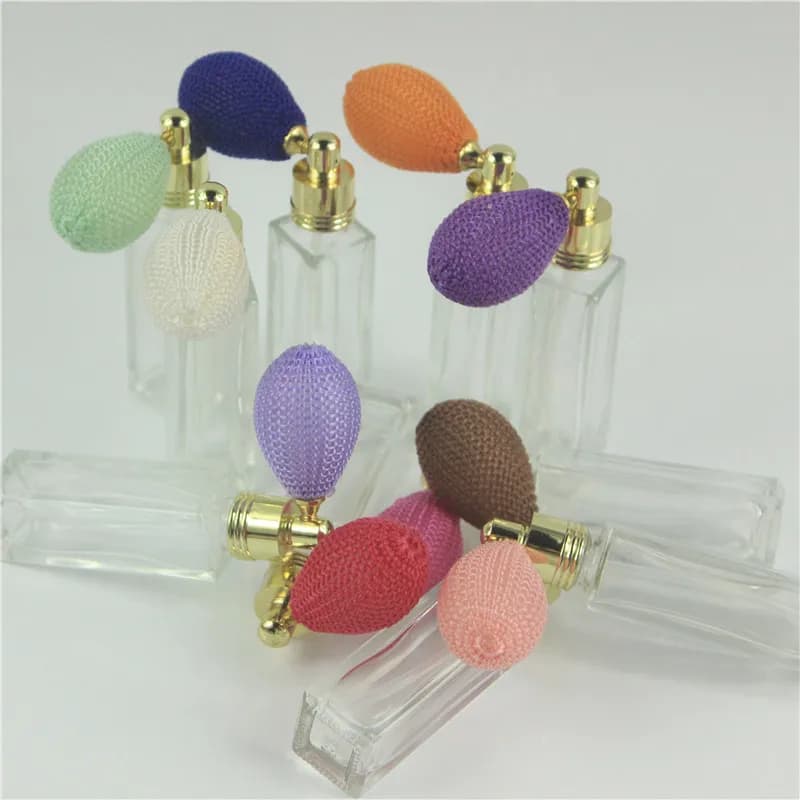 5pcs/lot 10ml Empty Airbag Atomizer Perfume Bottles & Empty Parfum Case With Colorful Thick Glass Cosmetic Container