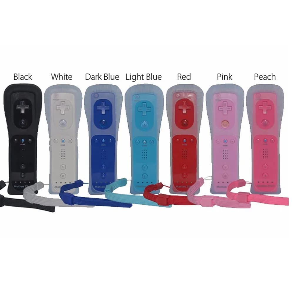 7 colori 1pcs Built-In Motion Plus Remote Controller per Wii Gamepad Con Custodia In Silicone e Cinghia per wii comando