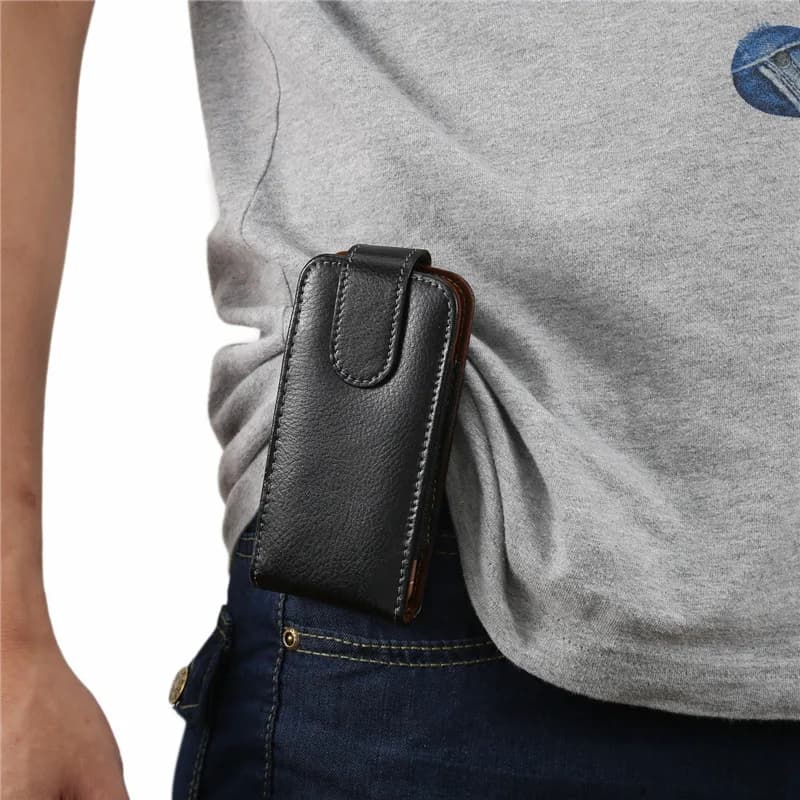 Fashion Mens Waist Pack Belt Clip Bag For iPhone 17 17Pro 17Pro Max 16 15 14 Pro Max Genuine Leather Pouch Men Magnet Holster
