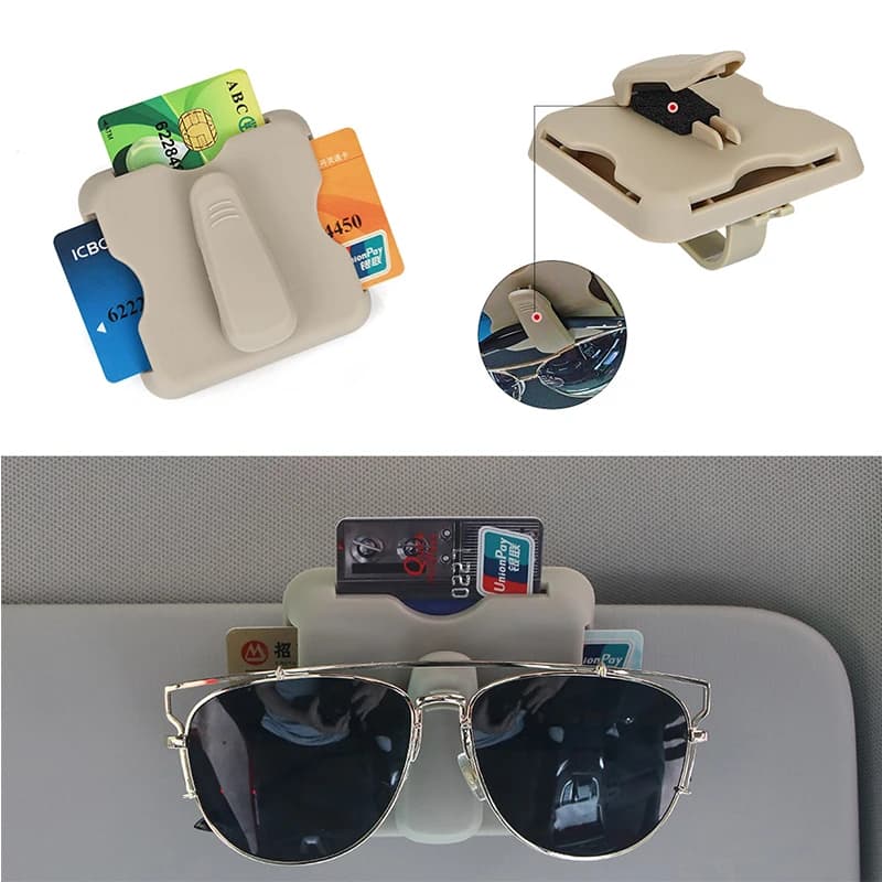 Carta di parcheggio gioielli interni visiera parasole porta carte Business Vard Holder Storage Box multifunzione Car Visor Organizer Clip per occhiali