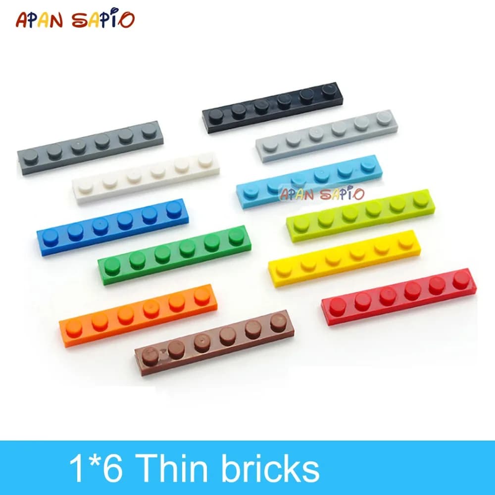 80 pz FAI DA TE Blocchi di Costruzione Figure Sottili Mattoni 1x6 Punti 12 Colori Educativi Formato Creativo Compatibile Con 3666 Giocattoli per I Bambini