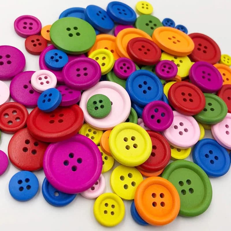 10-50 pz 4 fori bottoni in legno di dimensioni miste per bottoni da cucire rotondi artigianali Scrapbook accessori per la decorazione domestica fai da te WB535