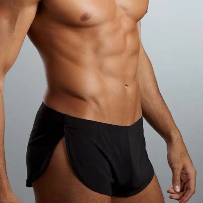 Moda Indumenti Da Notte Allentati Comodi Boxer Da Uomo Pigiama Spacco Laterale Biancheria Intima Pantaloncini Mutandine Mutande Tronco Sexy Cueca Homme
