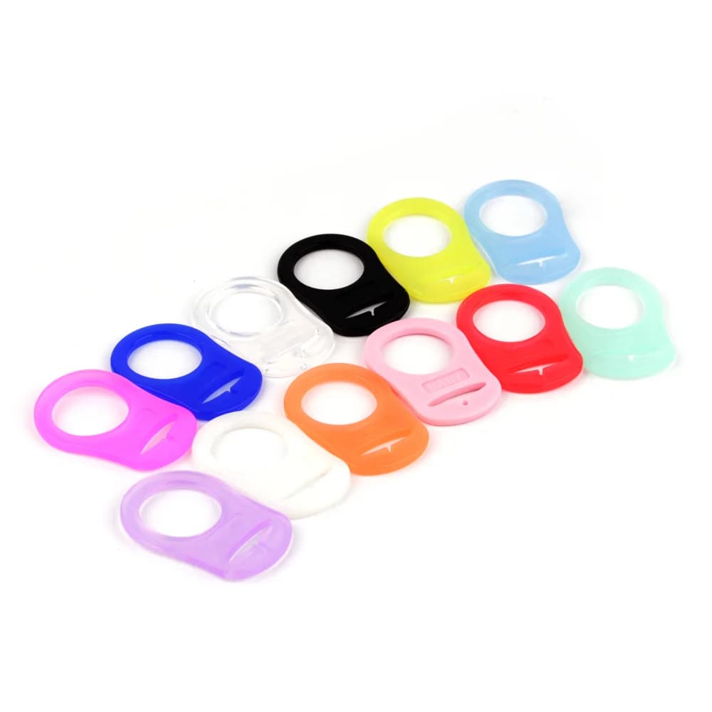 TYRY.HU 5PC Clip per ciuccio in silicone Dentizione per bambini Perline per massaggiagengive Sicuro per uso alimentare Allattamento da masticare Gancio in gomma Porta ciuccio Giocattolo