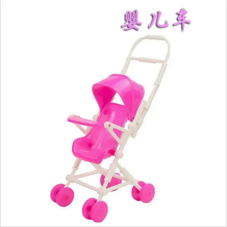 Per passeggino per 30 cm Asilo nido Casa delle bambole Rosa carrozzina Passeggino Trolley Mobili per 30 cm Doll Sister Kelly per Simba