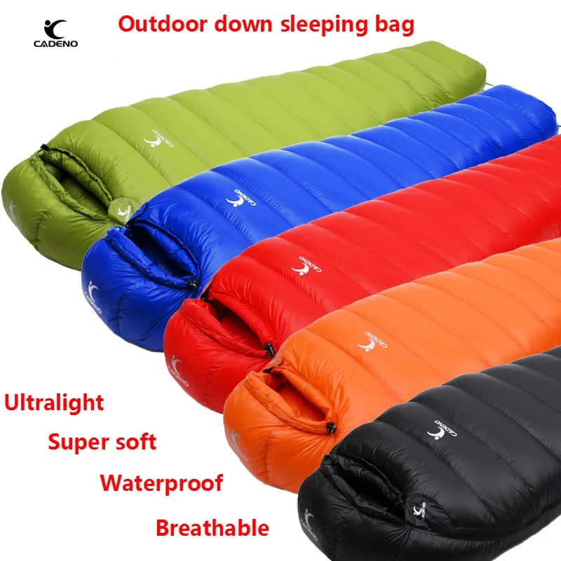 CADENO Newset Inverno Autunno Mummie Sacco a pelo ultraleggero Viaggio all'aperto Campeggio Nylon Anatra bianca 400g 1200g