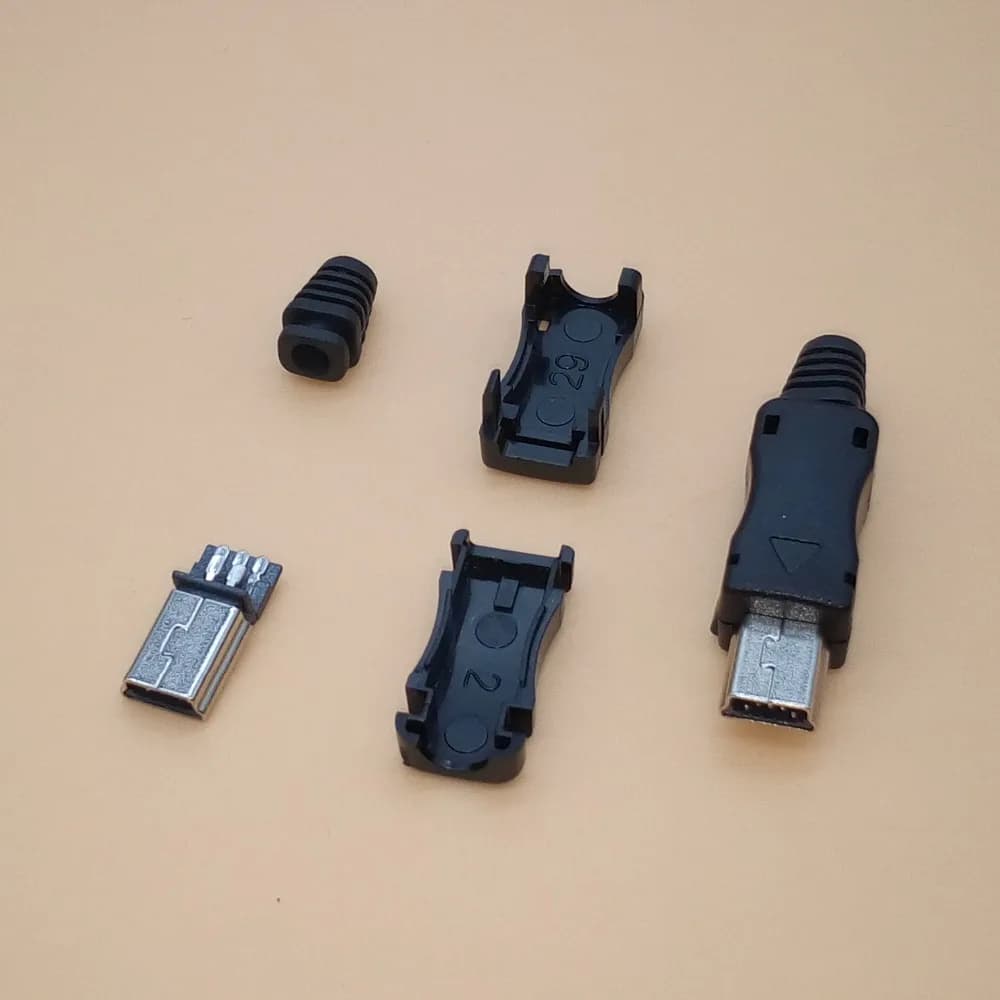 10 Set Mini Usb 4 in 1 Tipo di 5Pin di Saldatura Spina Maschio Connettore Adattatore Nero per I Tipi di Fai da Te