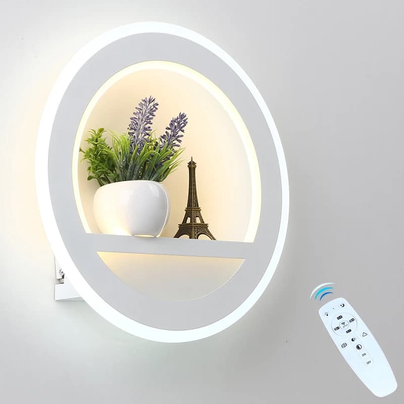 2.4G RF Remote Control LED Wall Light Dimmable Modern Bedroom Living Room Wall Lamp With Flower And Tower AC90-220V