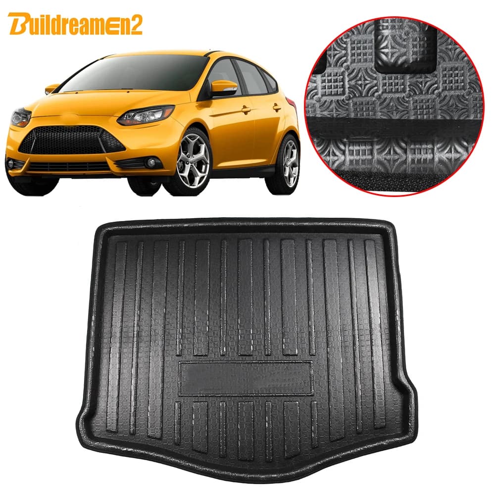 Buildreamen2 Per Ford Focus Hatchback 5 Porte Mk3 2012-2018 Auto Baule Posteriore Zerbino Boot Vassoio Liner Pavimento Cargo Tappeto Bagagli Fango Pad