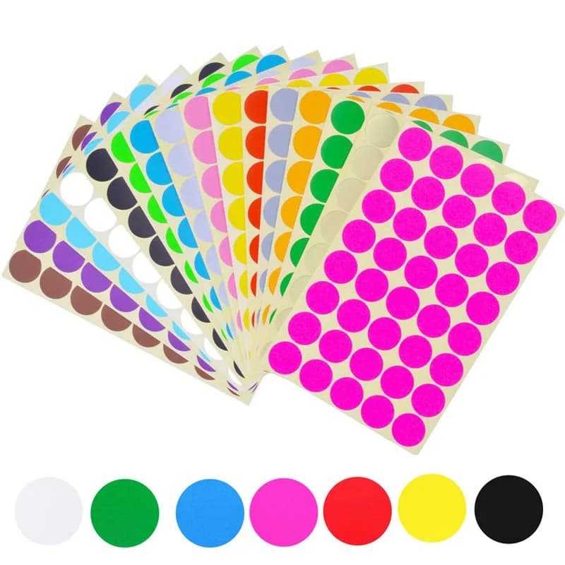 Adesivi rotondi in 10 colori assortiti Adesivo colorato Punti Codifica Cerchio Punti Etichette Diametro 6mm 8mm 10mm 13mm 19mm 25mm