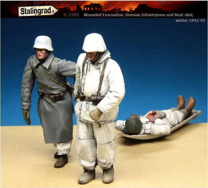 Kit modello 1/35 kit resina rifugio invernale freddo di stalin's (3 persone e attrezzatura)