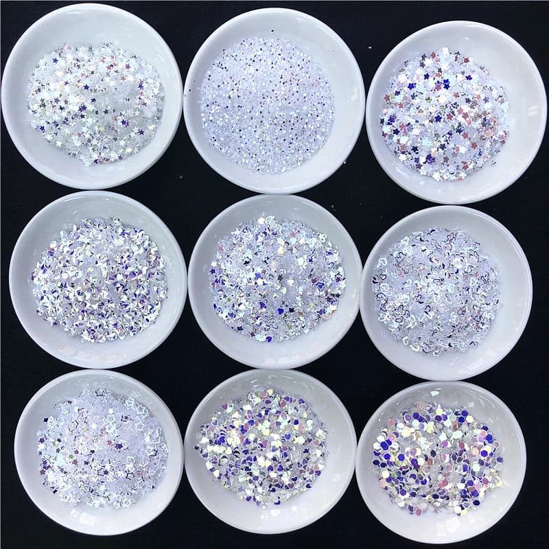10 g/pacco di Alta di Cristallo in Flash 1-4mm Star Cuore Dot Prugna PET Paillettes Paillettes per le Unghie manicure di Arte/Decorazione di cerimonia nuziale confetti