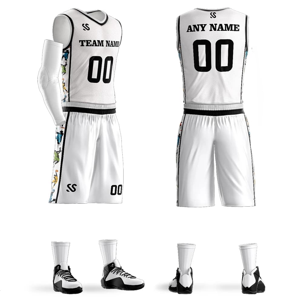 Maglie da basket personalizzate Commercio all'ingrosso Bambini adulti Tute da basket universitarie Camicie Pantaloncini Stampa a sublimazione digitale
