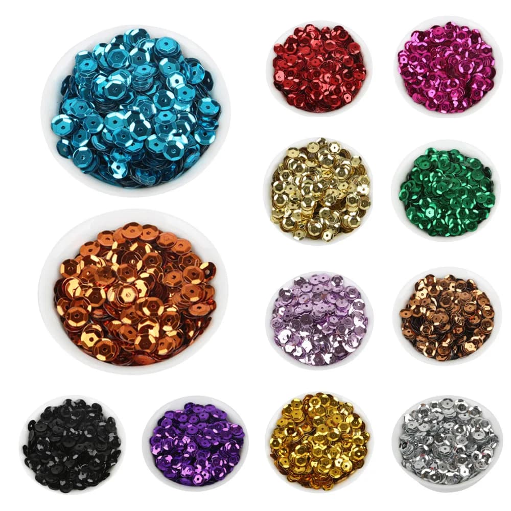 20g 6mm Glitter Paillettes Rotondo Piatto Paillettes Sciolti Paillettes Indumento da sposa Artigianato fai da te Accessori per cucire Lentejuelas Para Coser