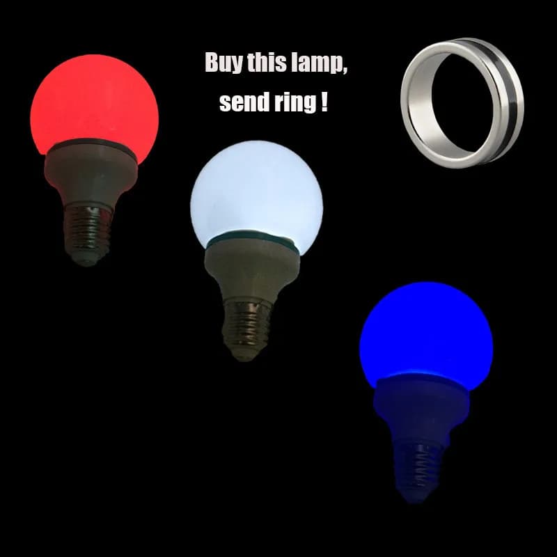 Lampadina magica con controllo magnetico multicolore (bianco rosso blu 3 colori) Lampada Trucco magico e anello magnetico Puntelli magici da palcoscenico Mago