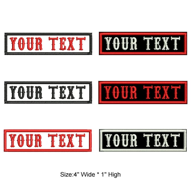 4 inches wide Rectangular custom name text iron on patches sew on bagde military patches for clothing bag