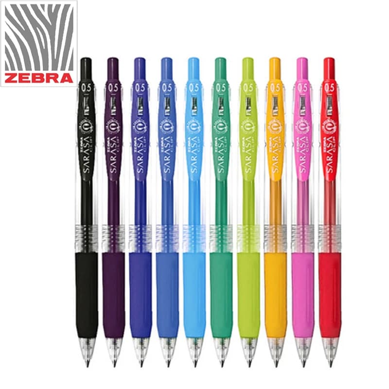 Penne gel Zebra SARASA JJ15 4 pezzi/lotto Penna con inchiostro gel colorato con clip a pressione Penna per firmare per forniture per ufficio e scuola 0,5 mm