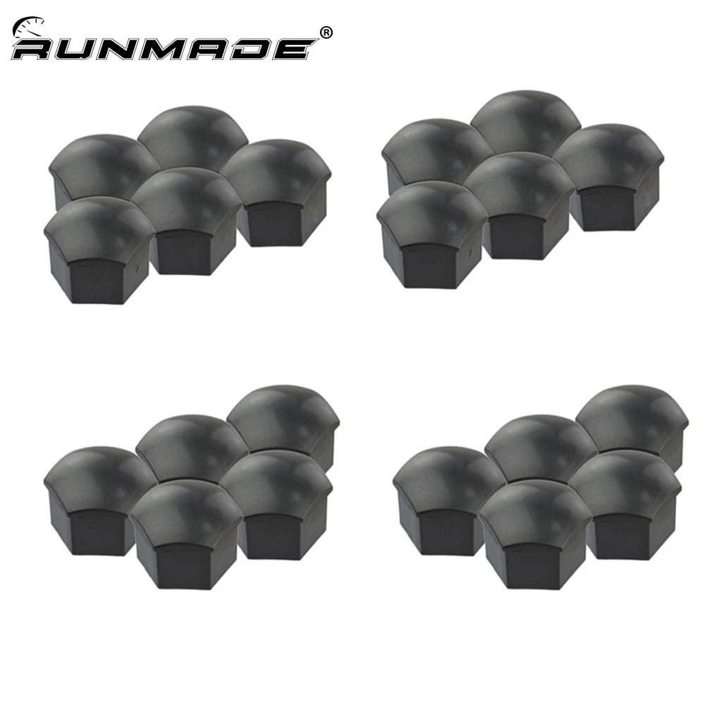 Runmade Tappi di copertura del dado del bullone dell'aletta della ruota per Audi VW Skoda Seat 17mm Bulloni a testa esagonale Grigio 321601173A