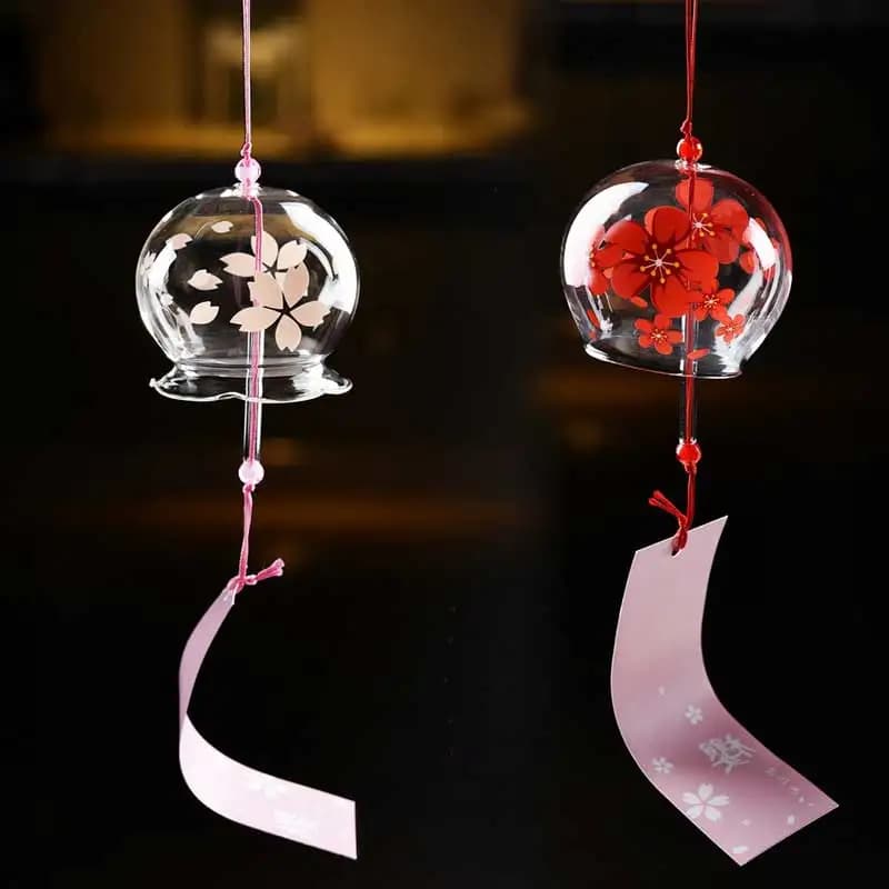 Creative Handmade Glass Painting and Wind Chimes Door Decor Label Pendant Chimes Wind Bells Gifts for Child Gift
