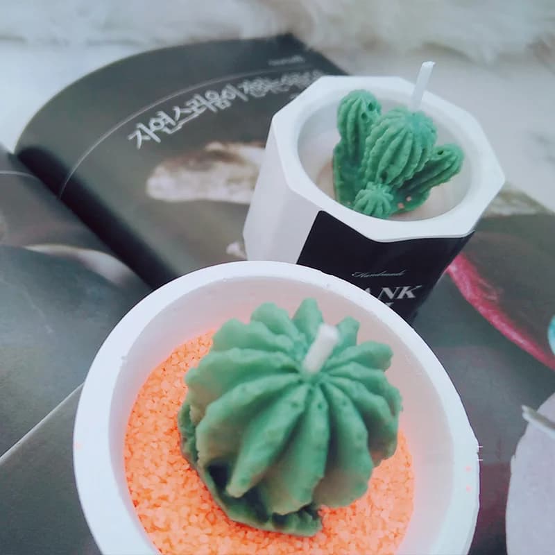 Stampi per candele in cera di cactus Piante grasse Forniture per candele profumate Stampi in silicone per caramelle e cioccolato Stampi per candele in cera