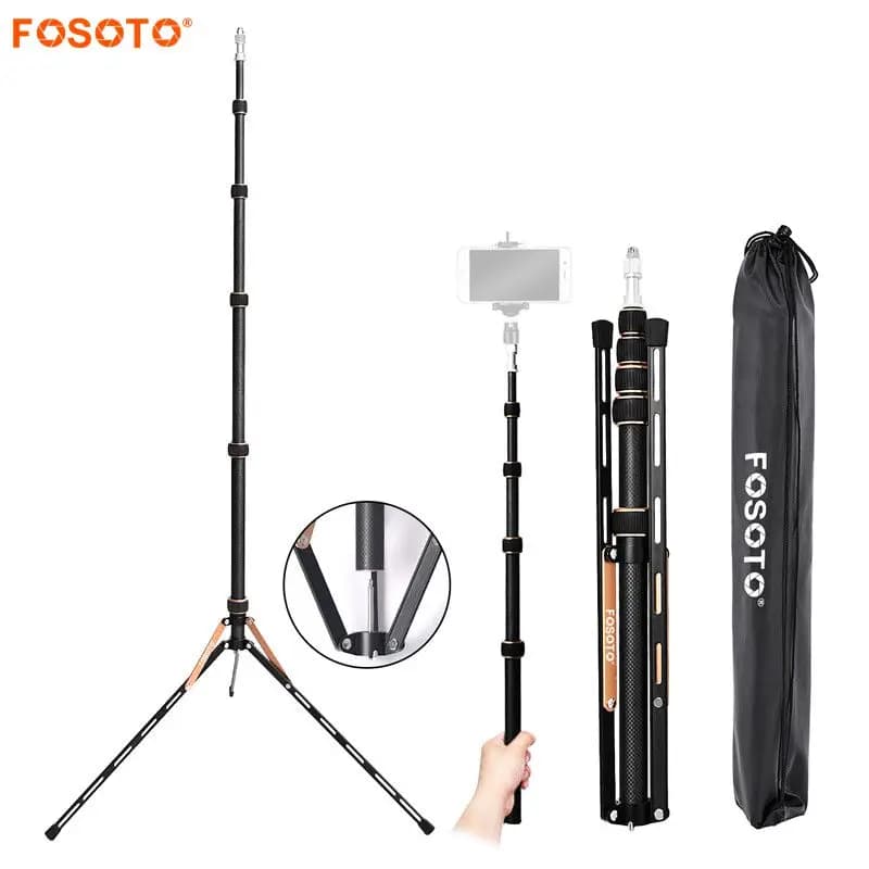 Fosoto FT-220 supporto per treppiede con luce a Led in fibra di carbonio e 2 viti testa per riflettore per ombrello Flash per illuminazione fotografica per Studio fotografico