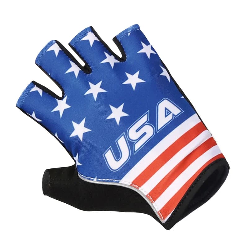 USA blu mezza finger gloves ciclismo/commercio all'ingrosso personalizzata della bicicletta della montagna guanti/mano intelligente pro racing team gel bike guanti