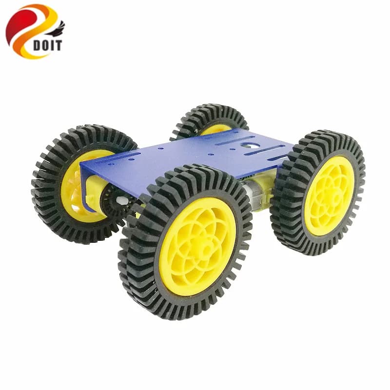 Kit per auto RC robot intelligente con telaio in alluminio da 2 mm, motore TT da 4 pezzi, ruota in gomma da 4 pezzi da 80 mm per progetto Arduino