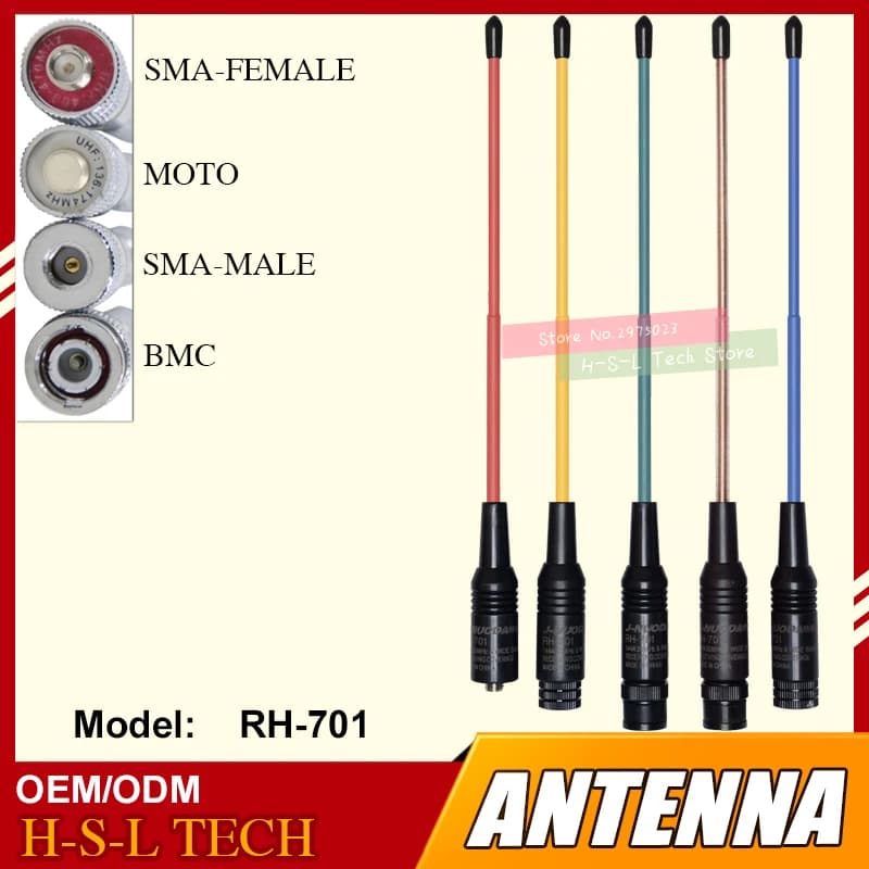 BNC/SMA maschio/femmina per Kenwood Icom Yeasu VX-6R Wouxun Tonfa TYT Baofeng Puxing PX-333 UV-985 ZT-2R walkie-talkie Antenna