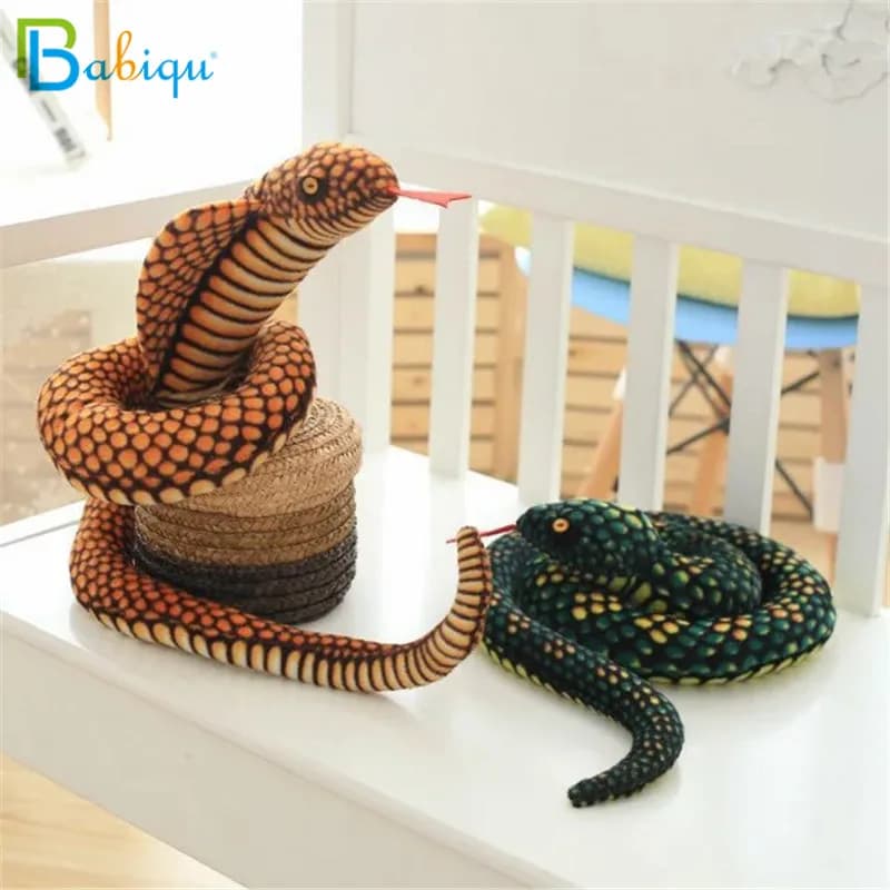 Babiqu 1pc 130cm simulazione Cobra e pitone serpente peluche ripiene bambole zodiacali regalo divertente per bambini giocattoli per feste per bambini